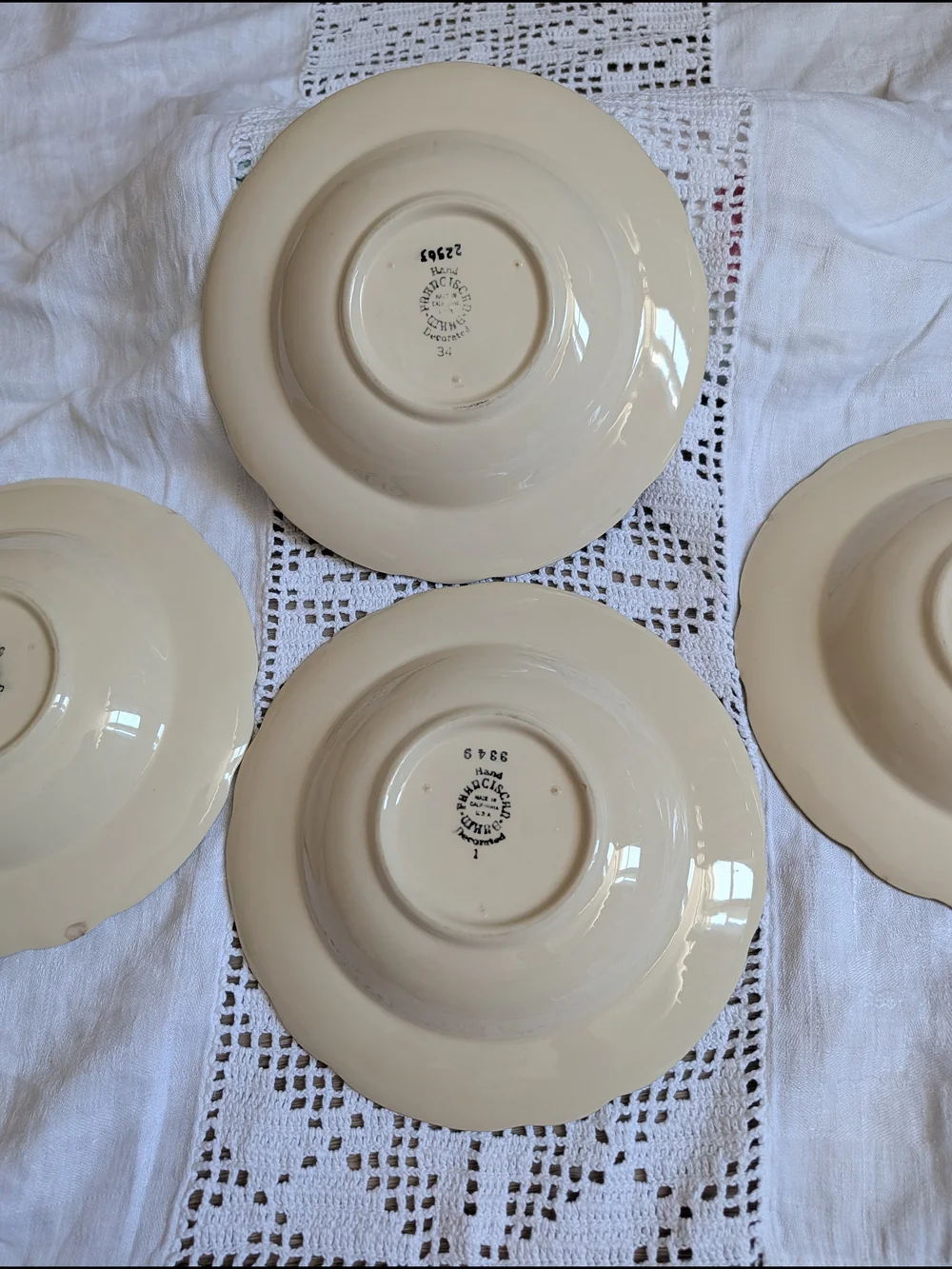 Fransican Earthenware Desert Rose Soup Bowls